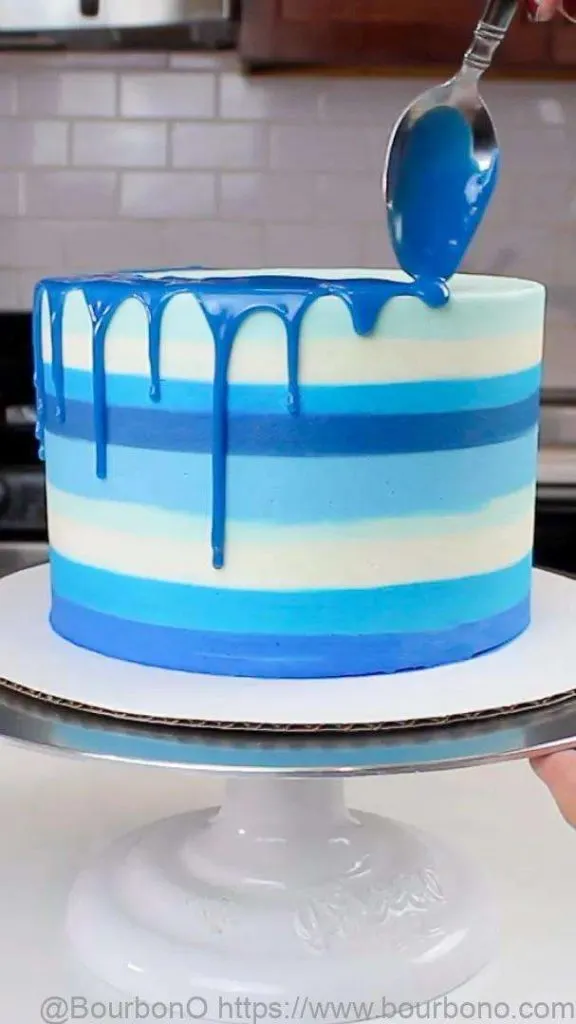 Add some ganache drips to make the Bud Light Cake more pop out