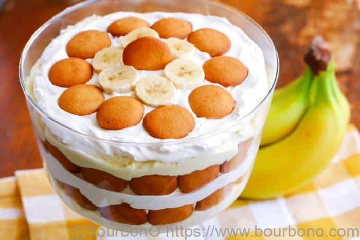 Layer the bananas, vanilla wafer cookies, add some pudding mixture and serve!