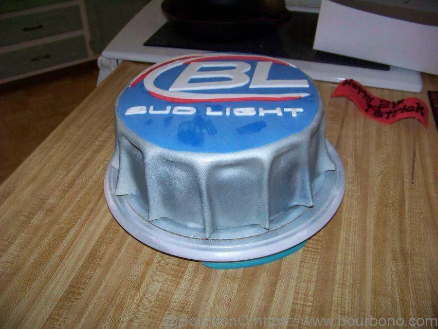 Bud Light bottle cap inspired cake