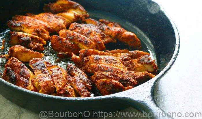 Pan fry the chicken to obtain a perfect caramelized and golden brown surface