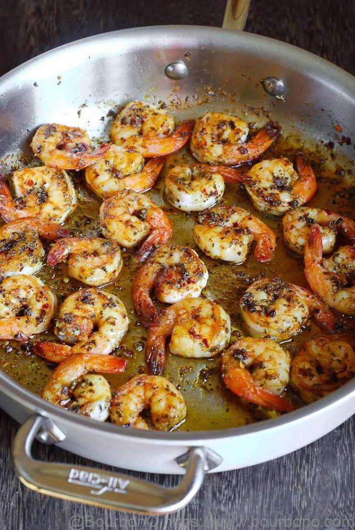 Cook shrimp until charred