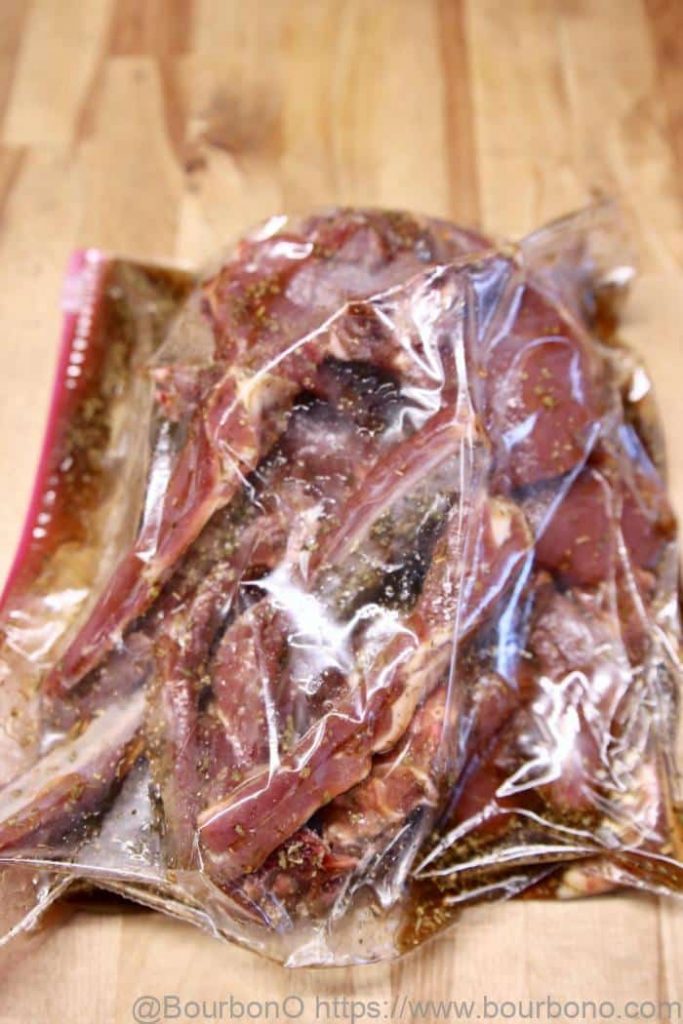Marinate the deer meat in Ziploc bag