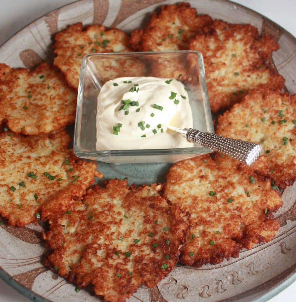 Perkins potato pancakes with sour cream