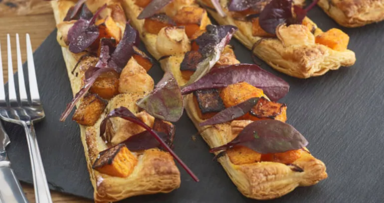 Butternut Squash, Red Chard, & Goats Cheese Slices