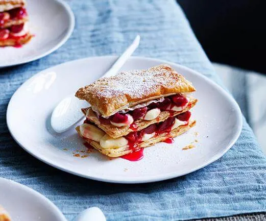 Rhubarb & Vanilla Mille Feuille